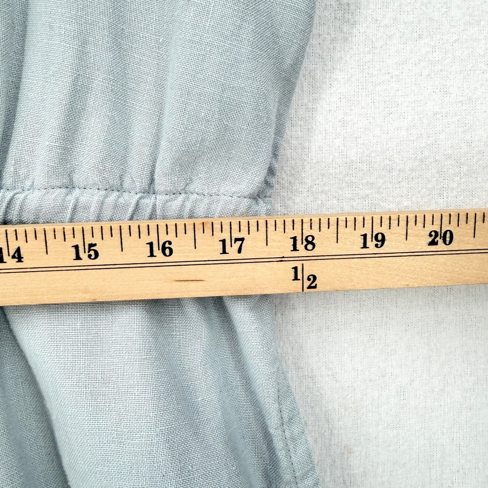 not PERFECT LINEN Palma Jumpsuit Women XL Blue Button Front Sleeveless Wide Leg - Picture 5 of 14